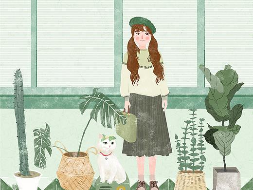 包装插画——绿了个夏