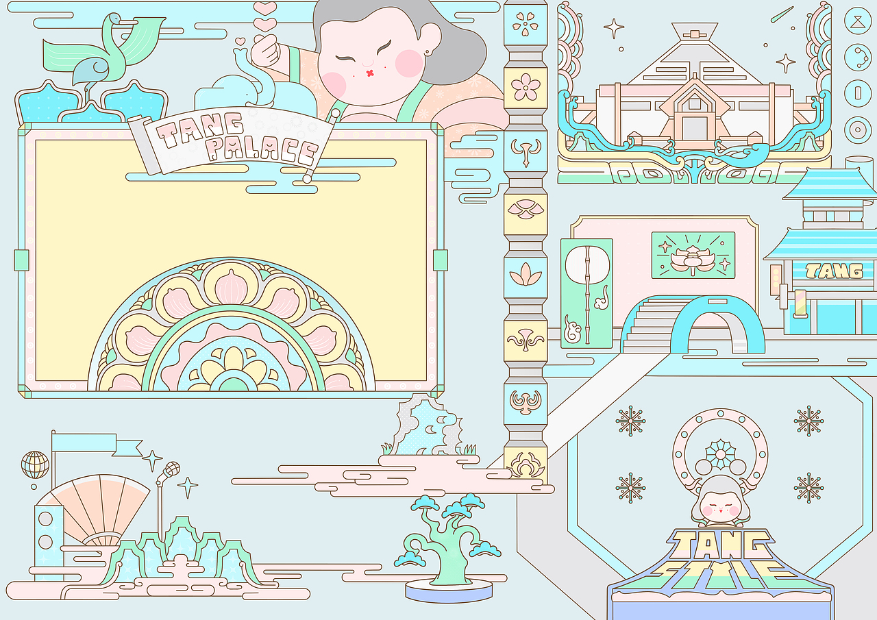 《唐宫十二时辰》中国文物交流中心 X SIA X MINISO（图ZMjgzMTA0MDEy） - 商业插画 - 站酷设计师一米九插画原创素材 - 站酷ZCOOL