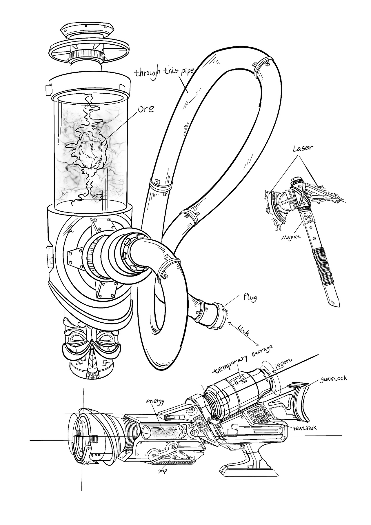 画一个赛博女矿工