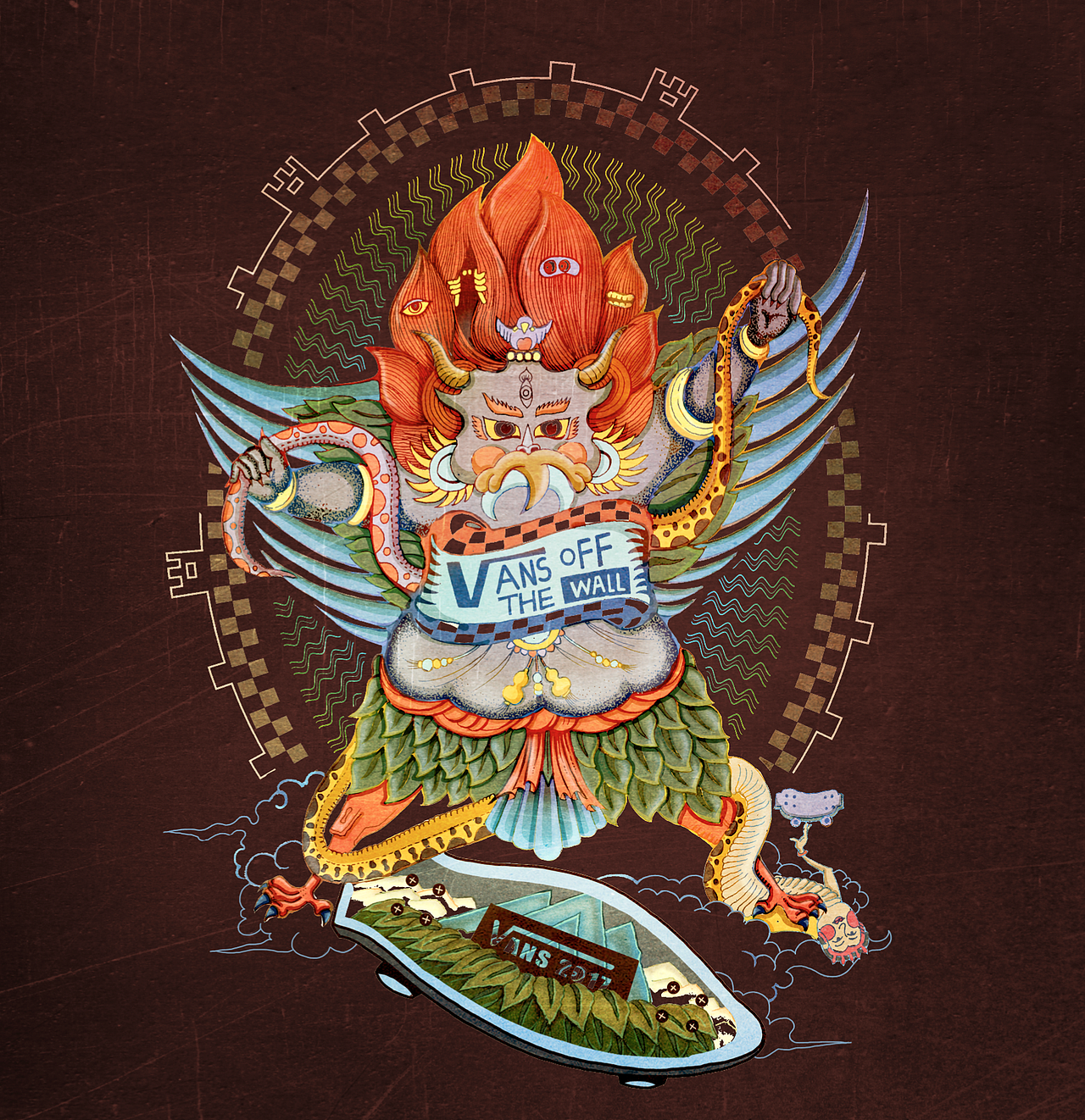 vans艺术家# 艺术tee图案征集活动 【进击的勾芒神】_昭元蛋白-站酷