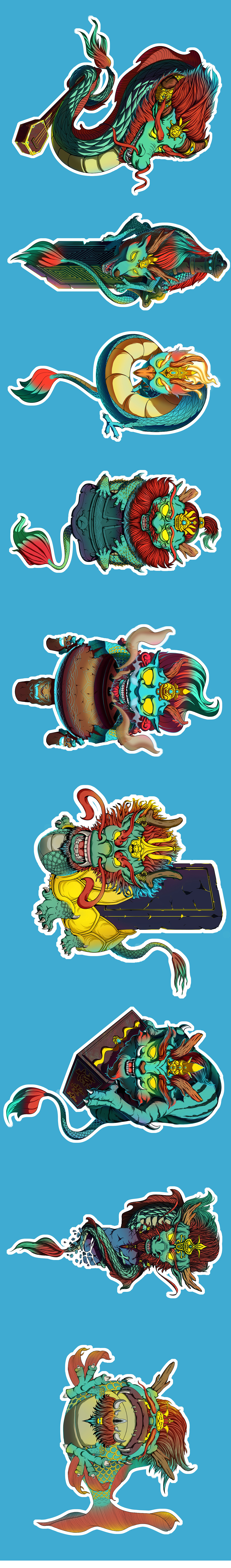 龙生九子（图ZMjc0OTcxODUy） - 创作习作 - 站酷设计师黎舟閌原创素材 - 站酷ZCOOL