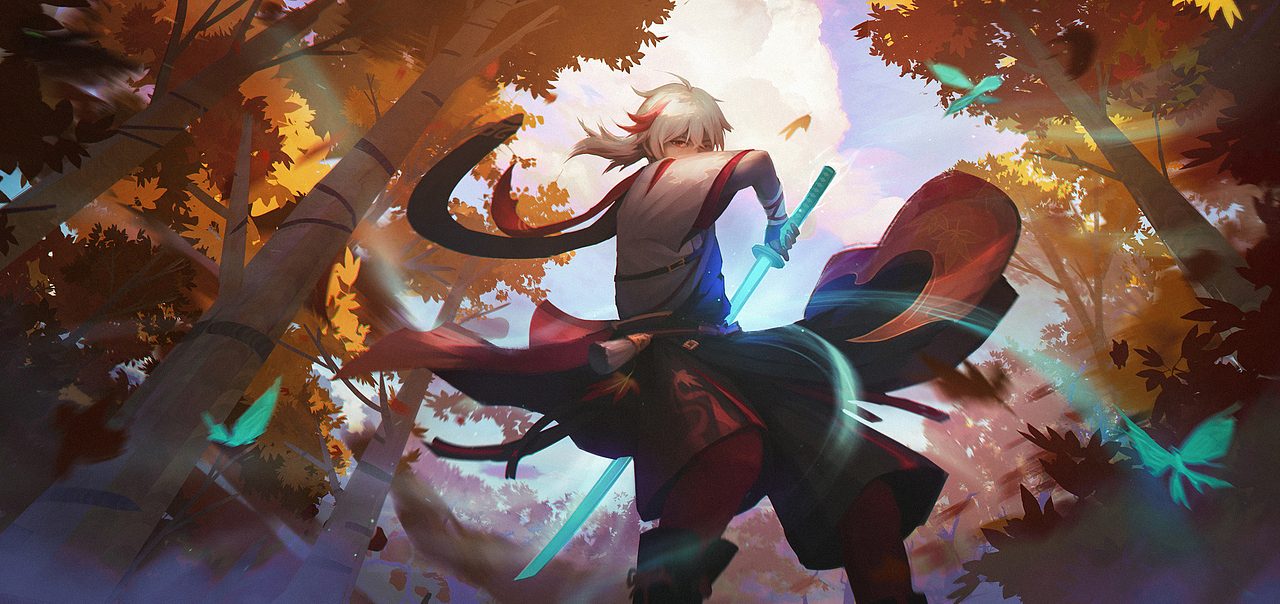 万叶（图ZMjc1NjYwODM2） - 艺术插画 - 站酷设计师Tatta_原创素材 - 站酷ZCOOL