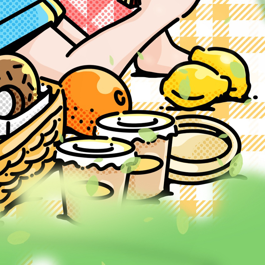 女孩們的春游（圖ZMzI3NTg0ODEy） - 商業(yè)插畫 - 站酷設(shè)計(jì)師日常曦喵Echo原創(chuàng)素材 - 站酷ZCOOL