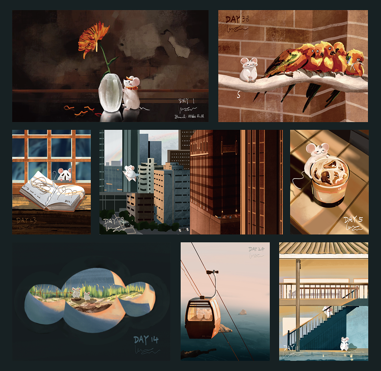 60Days 色彩速涂 | 胖白鼠的日常