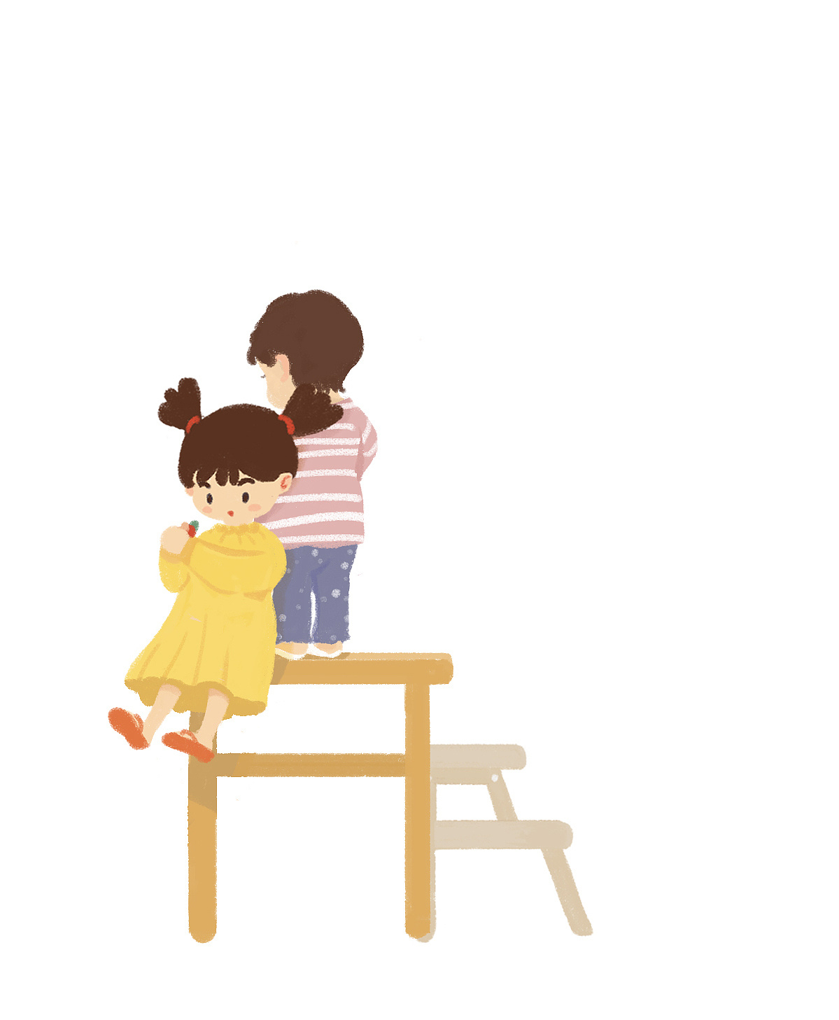 小姐妹|插画|儿童插画|小居月花 - 原创作品 - 站酷 (zcool)