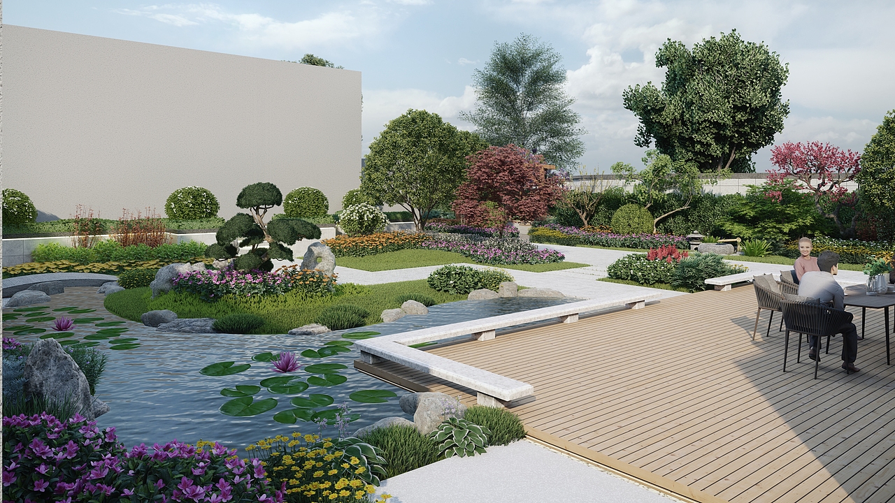 lumion效果图庭院