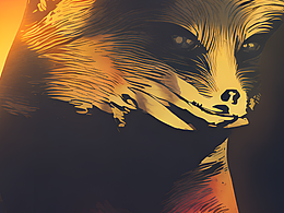 #站酷梦笔#狐狸，浮世绘,赛博朋克