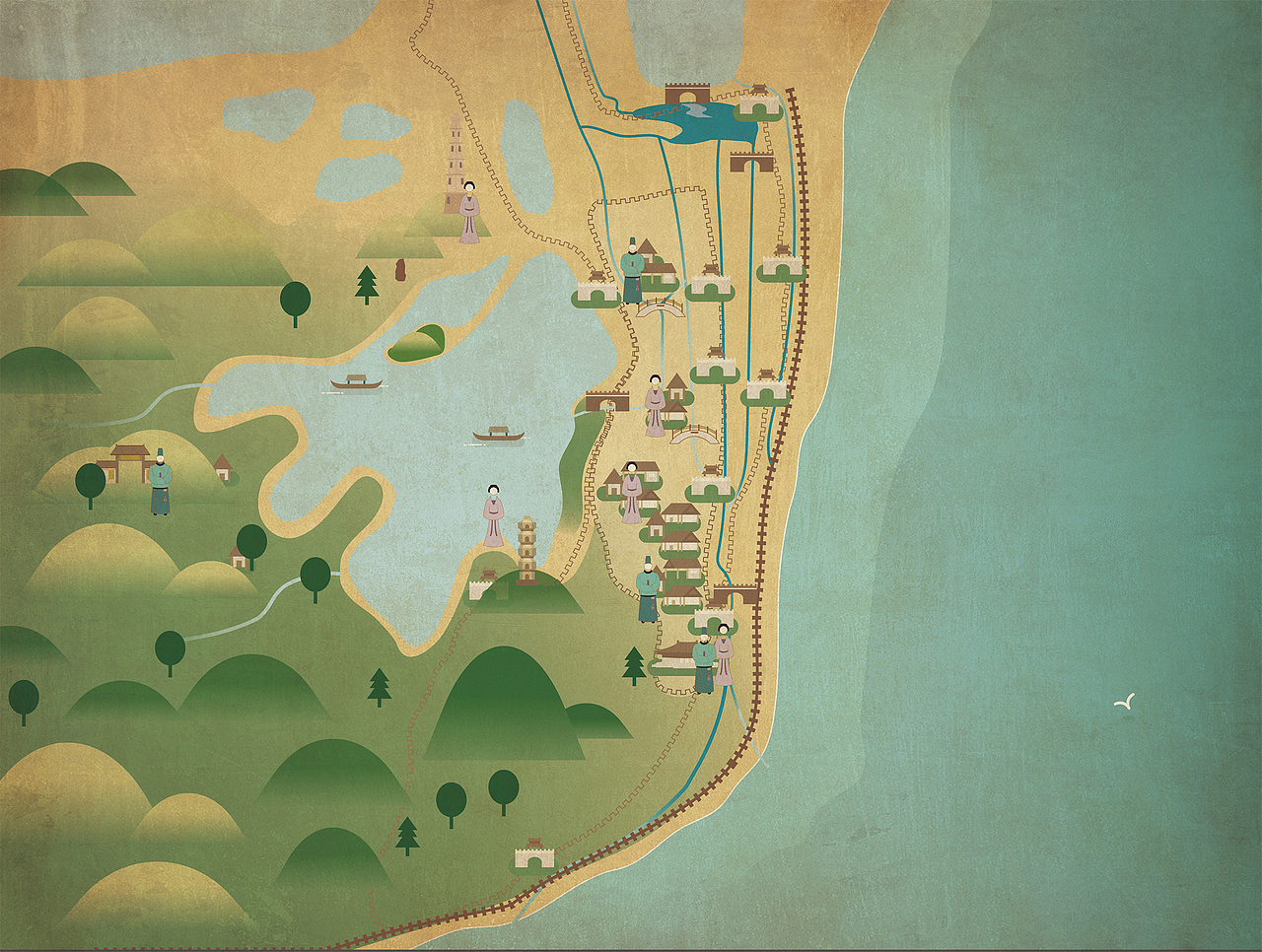 燕寻杭城｜杭州古地图变迁（图ZNjMzMDk0NzI=） - 信息图表 - 站酷设计师牧上研原创素材 - 站酷ZCOOL
