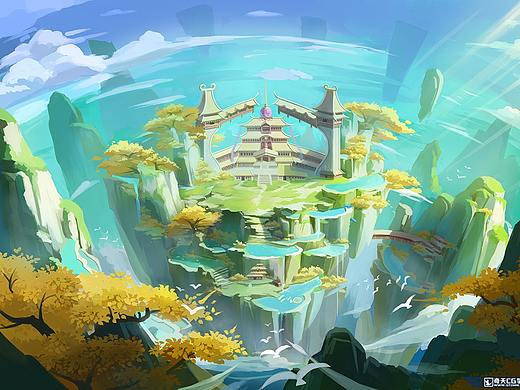 中国风建筑设计-奇天CG学院作品