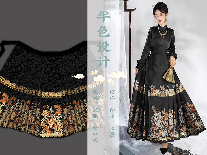 汉服设计作品合集（图ZMzUyNzE2OTQw） - 传统/民族服饰 - 站酷设计师半色汉服设计原创素材 - 站酷ZCOOL