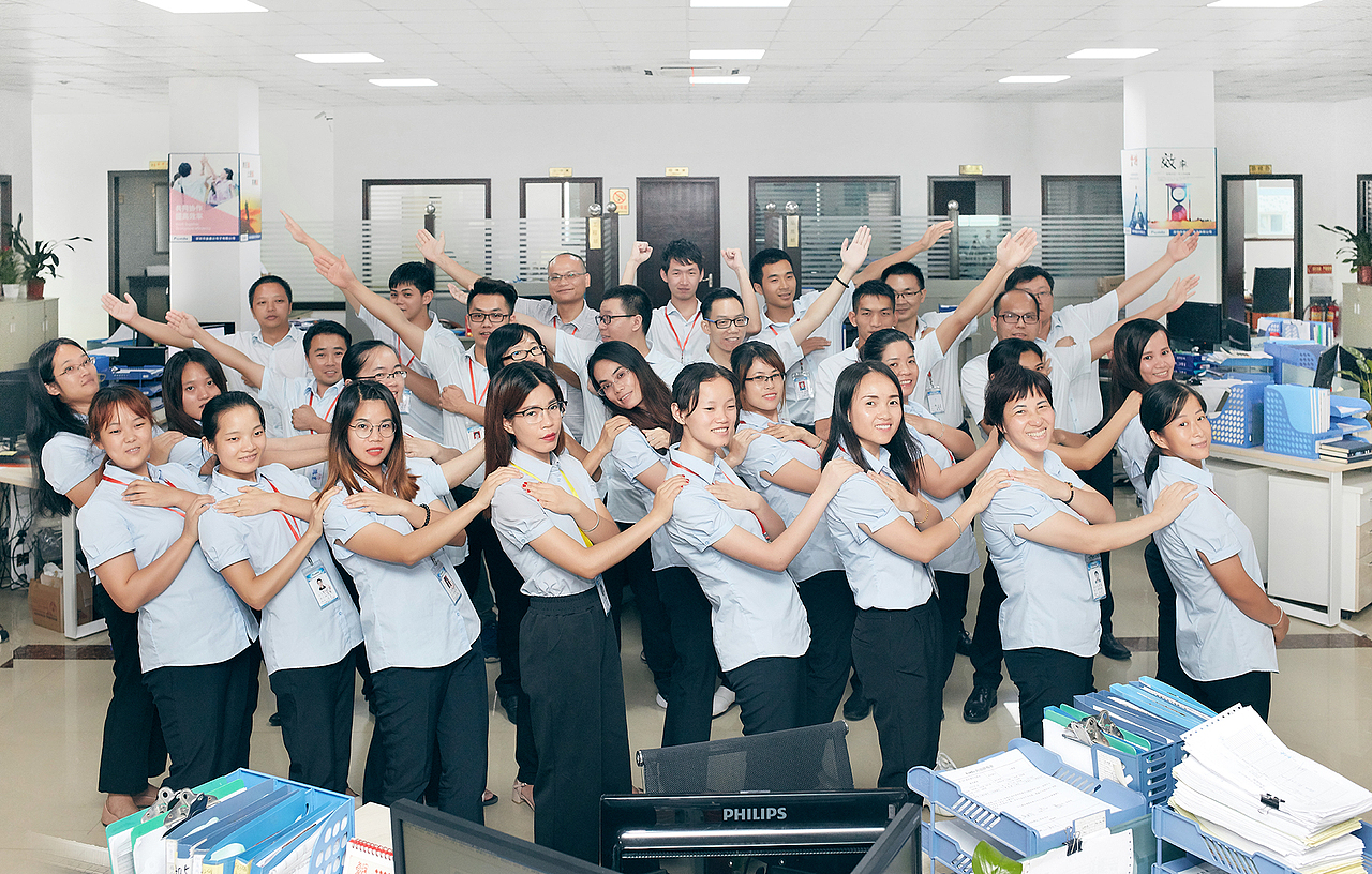 富鑫达电子工厂团队人像摄影公司集体照拍摄企业合照