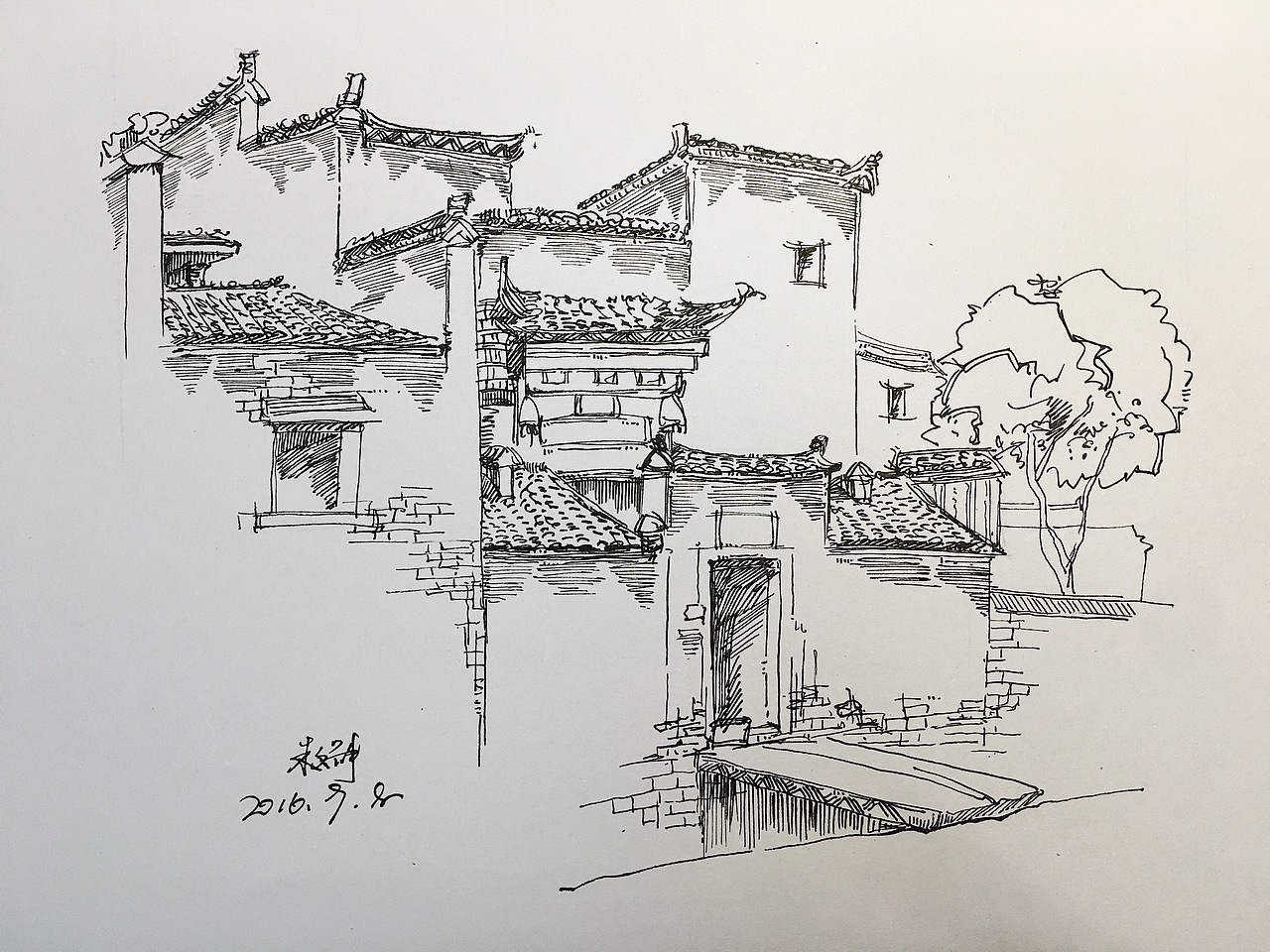 《2016宏村-黄山写生之旅》（图ZOTczNDMwMDg=） - 绘画 - 站酷设计师VIanChu原创素材 - 站酷ZCOOL