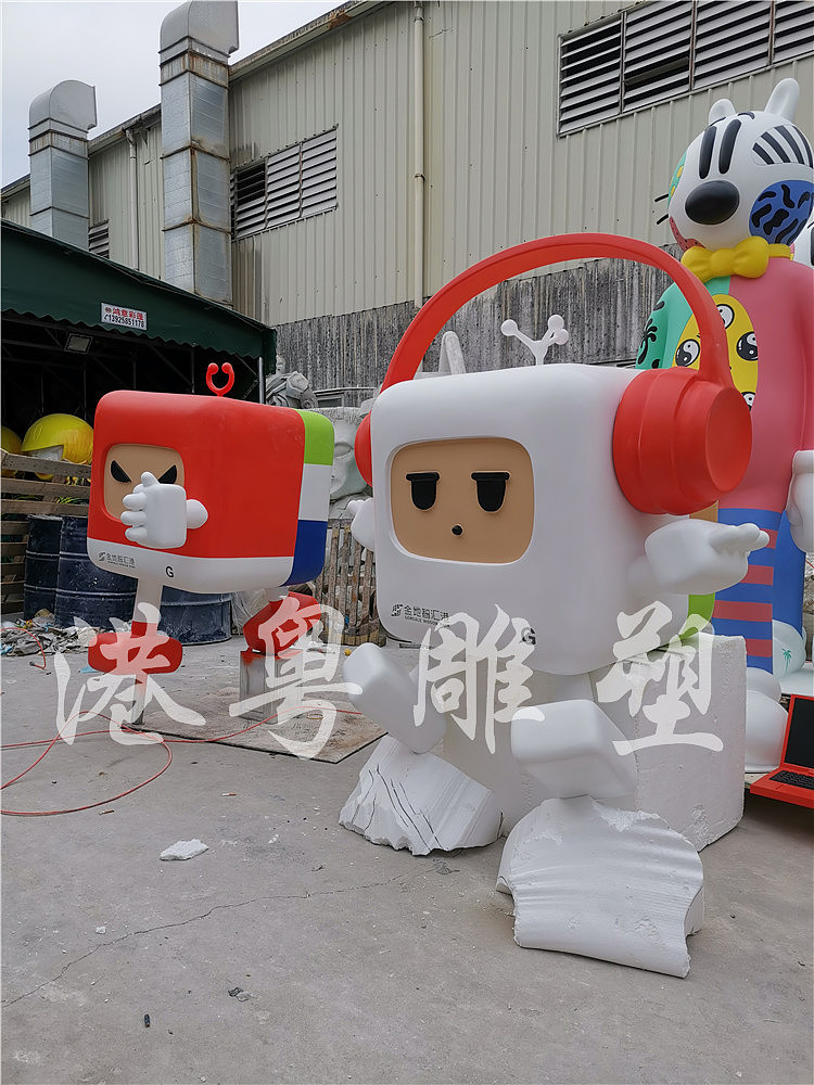 吉祥物户外商业街活动音乐小子卡通玻璃钢雕塑艺术摆件