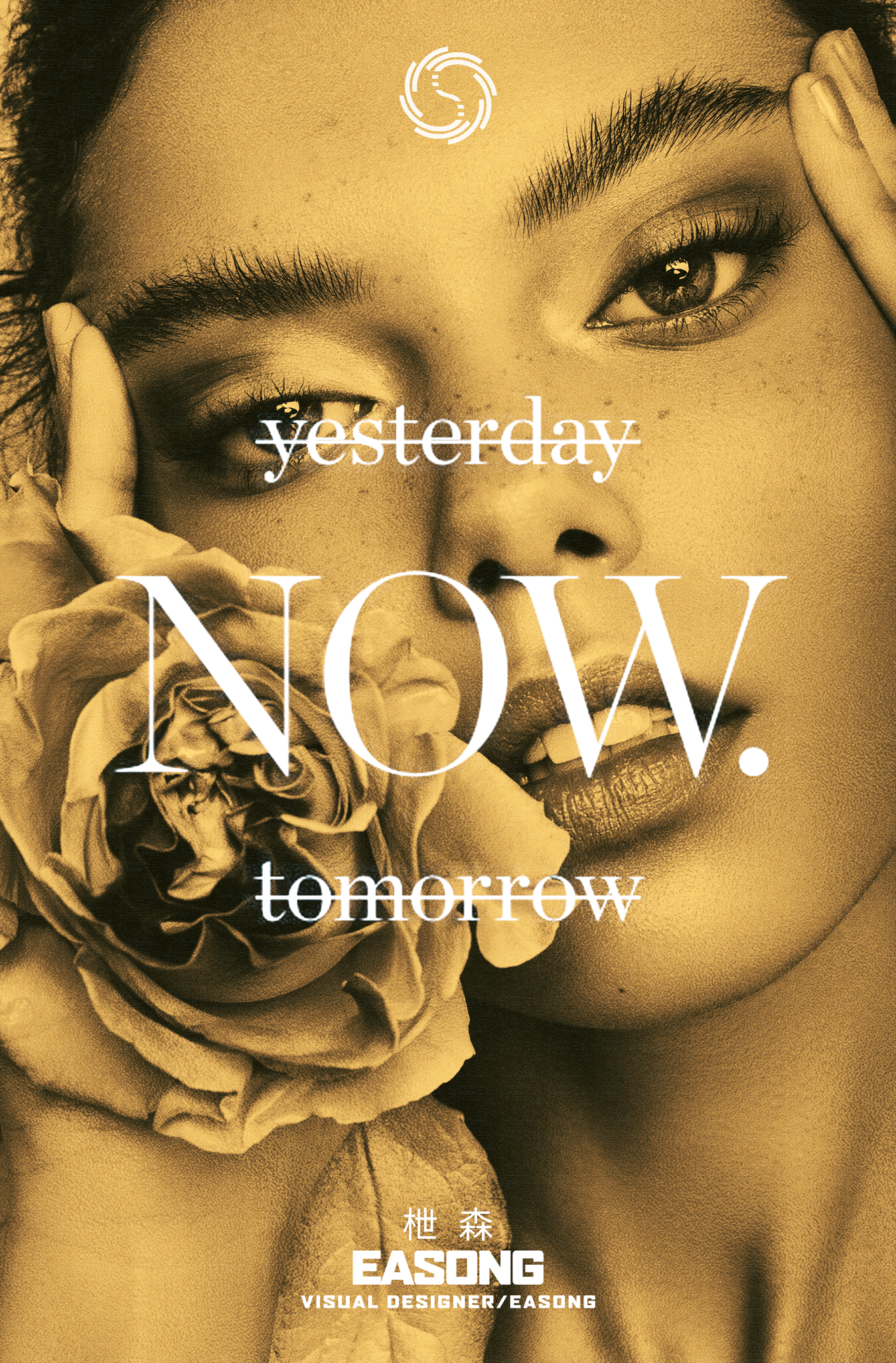 金色人像海报排版