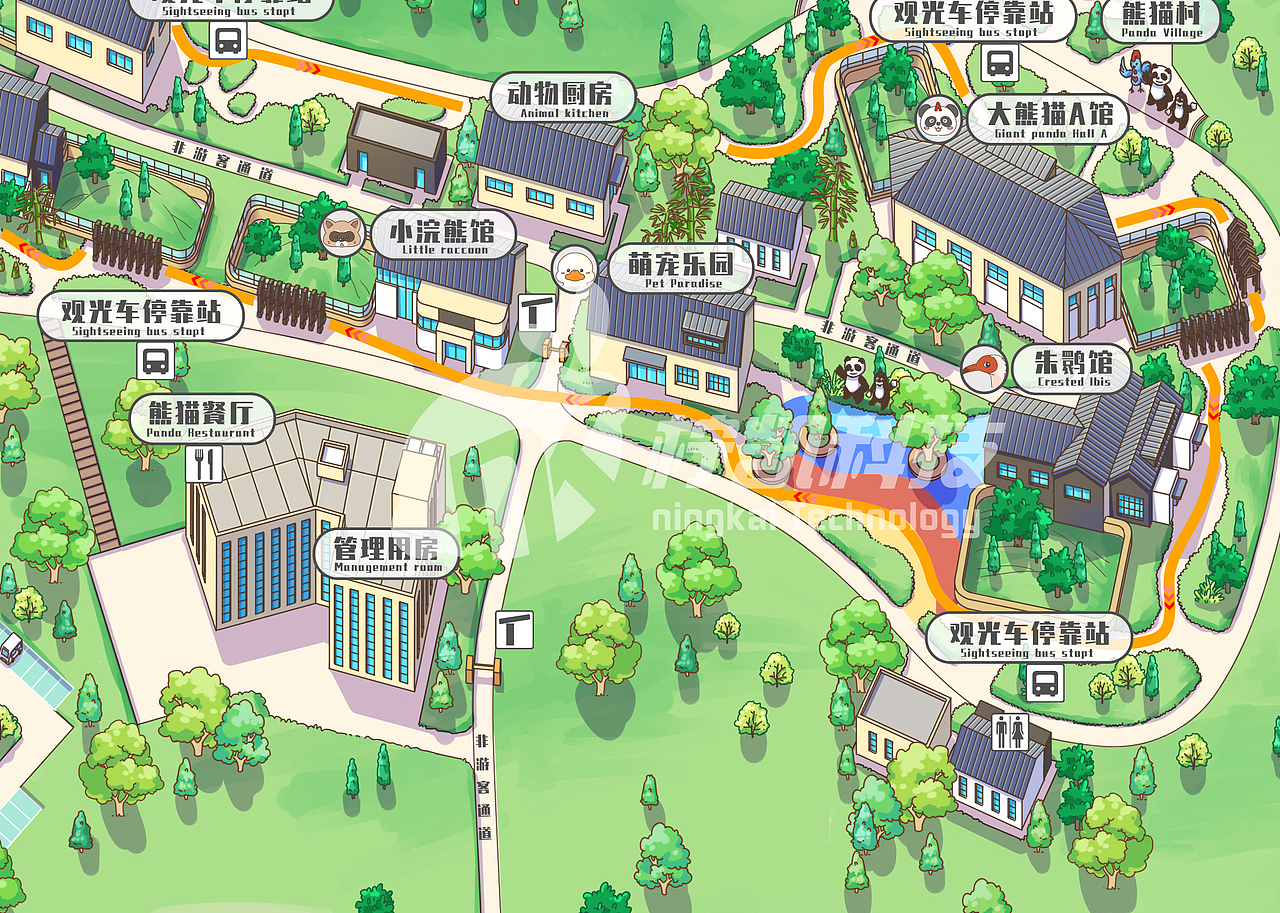 牡丹江爱熊猫小镇和园珍稀动物园手绘地图（图ZMjc4Mzg1MTA0） - 商业插画 - 站酷设计师手绘地图制作原创素材 - 站酷ZCOOL