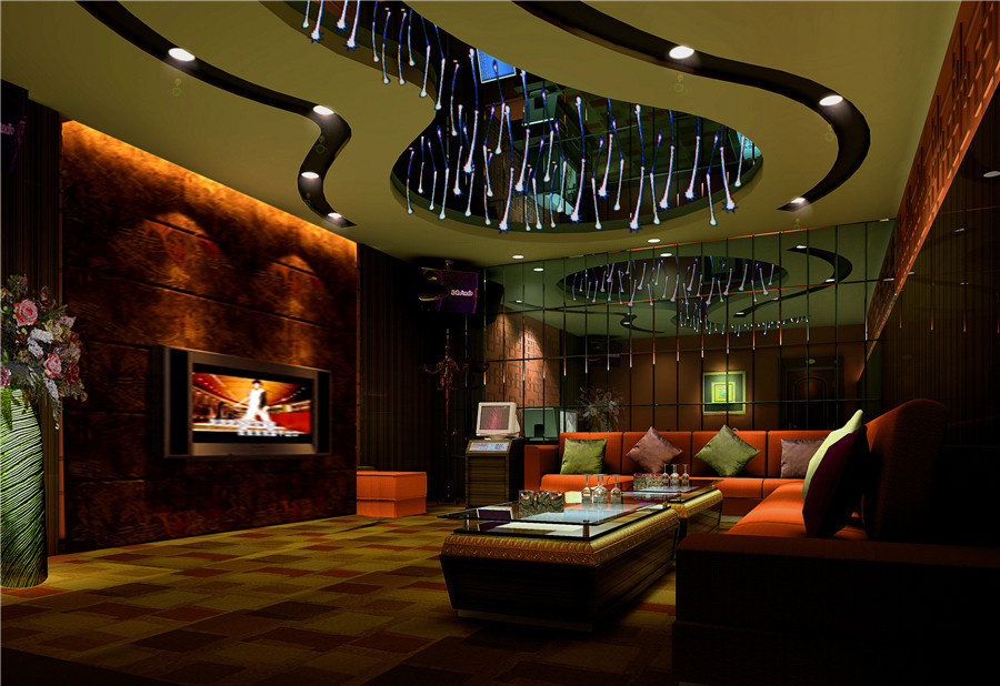 量贩式ktv包间装修,绚丽的量贩ktv包房设计