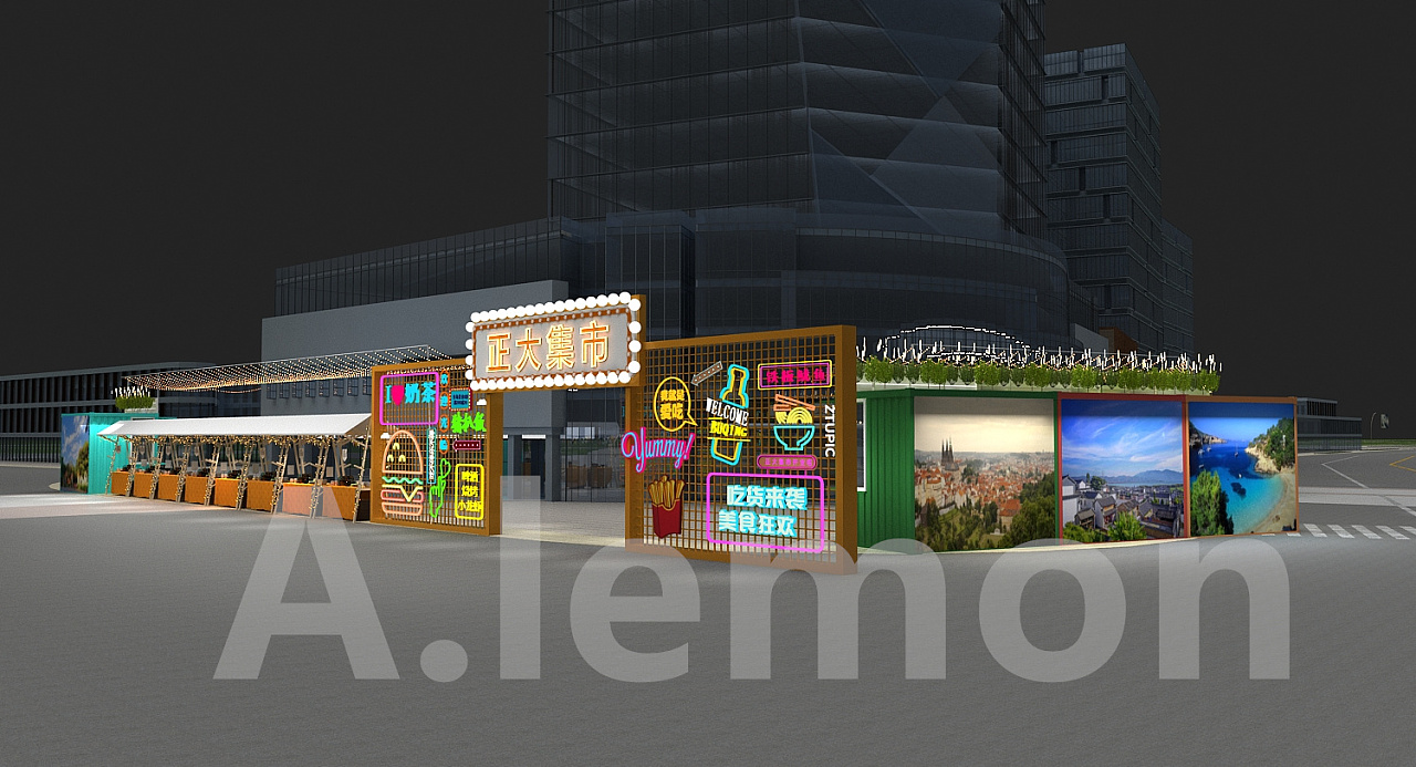 市集小摊位设计|三维|场景|柠檬之恋 - 原创作品 - 站酷 (zcool)