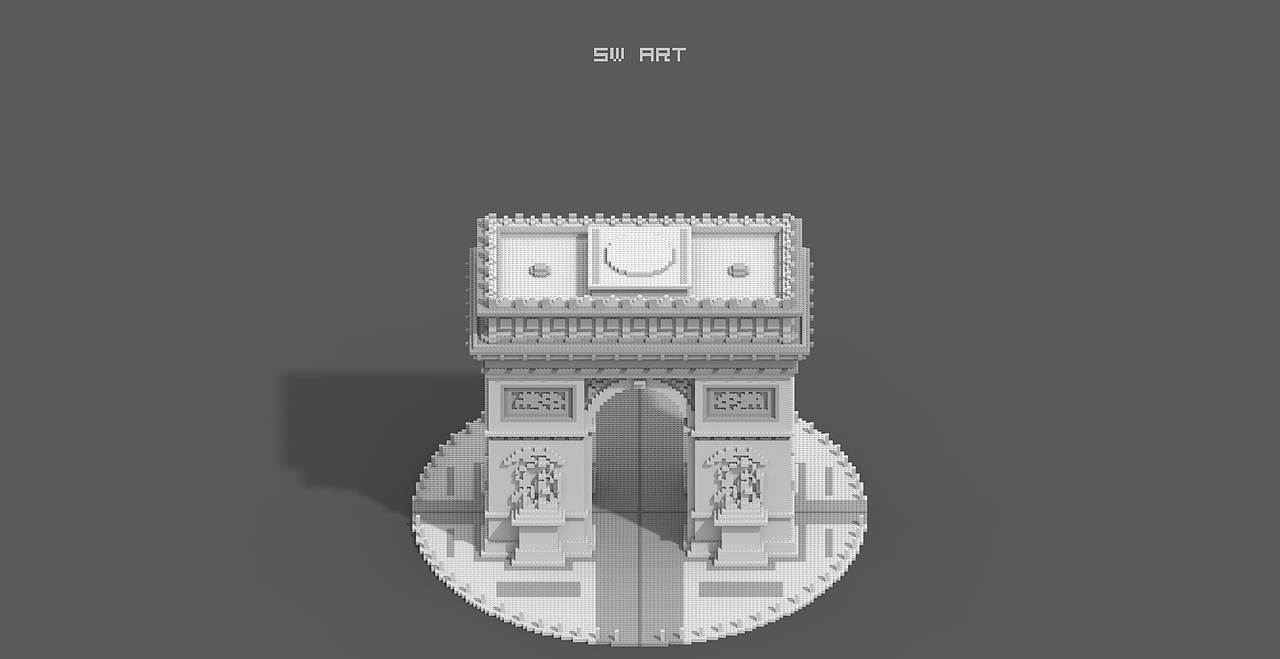 像素 凯旋门 像素建模~~（图ZMTI1NzYzNTQ4） - 建筑/空间 - 站酷设计师shiwei2116原创素材 - 站酷ZCOOL