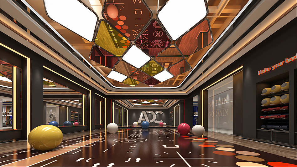 成都大型健身房装修设计公司|四川泰宇装饰--私教室装修设计效果图
