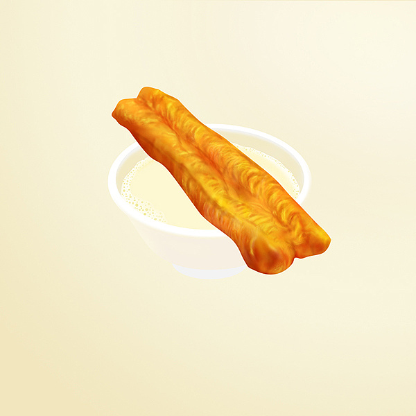 豆浆和油条看着就想吃 鼠绘