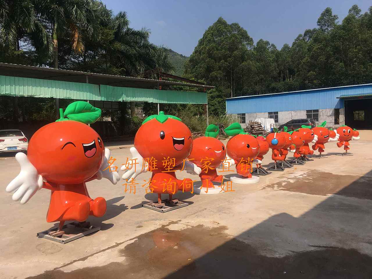 果园一看二品三比较还是玻璃钢柑橘公仔雕塑比较壮观（图ZMjMxMDUxMDYw） - 雕塑 - 站酷设计师美陈艺术雕塑原创素材 - 站酷ZCOOL