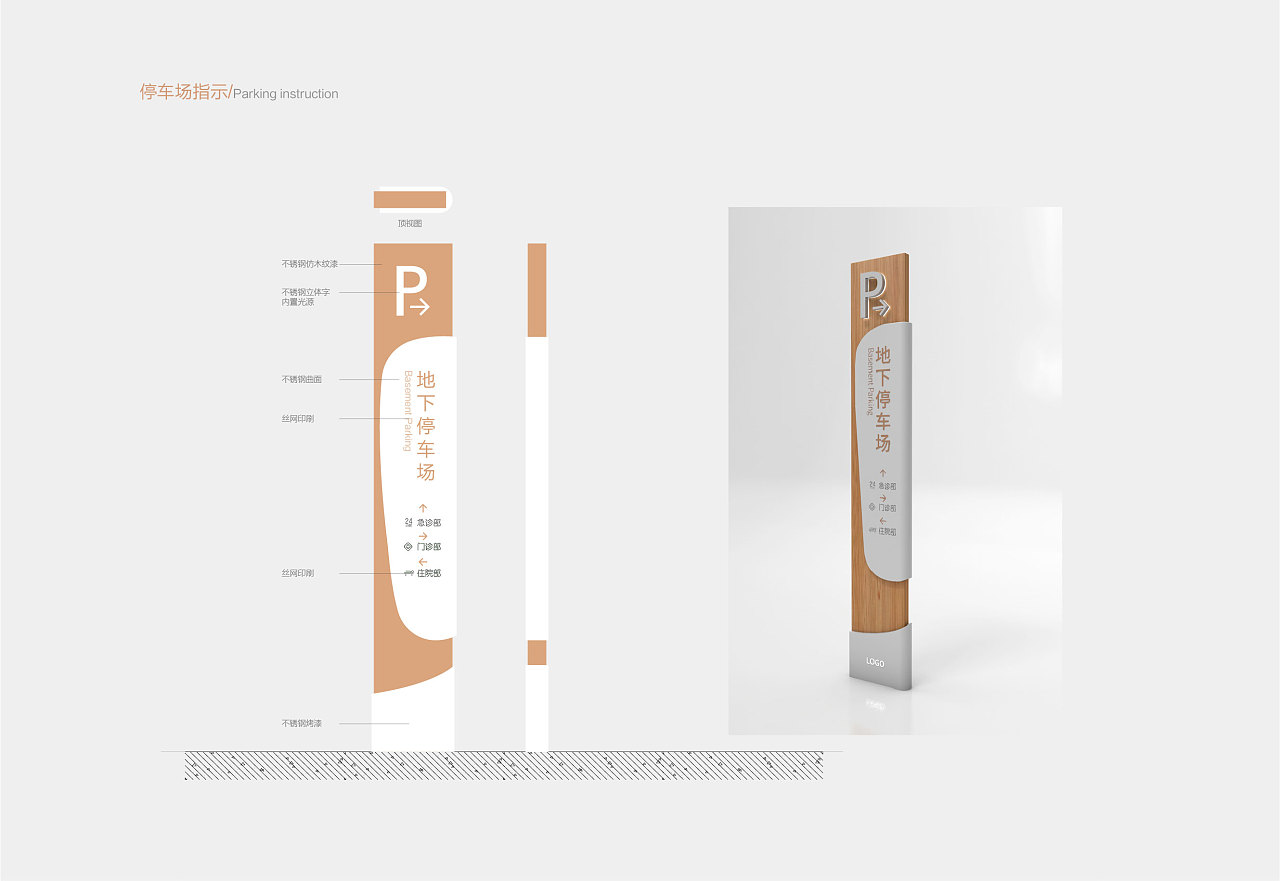 木质标识牌案例,木质医院导视系统设计