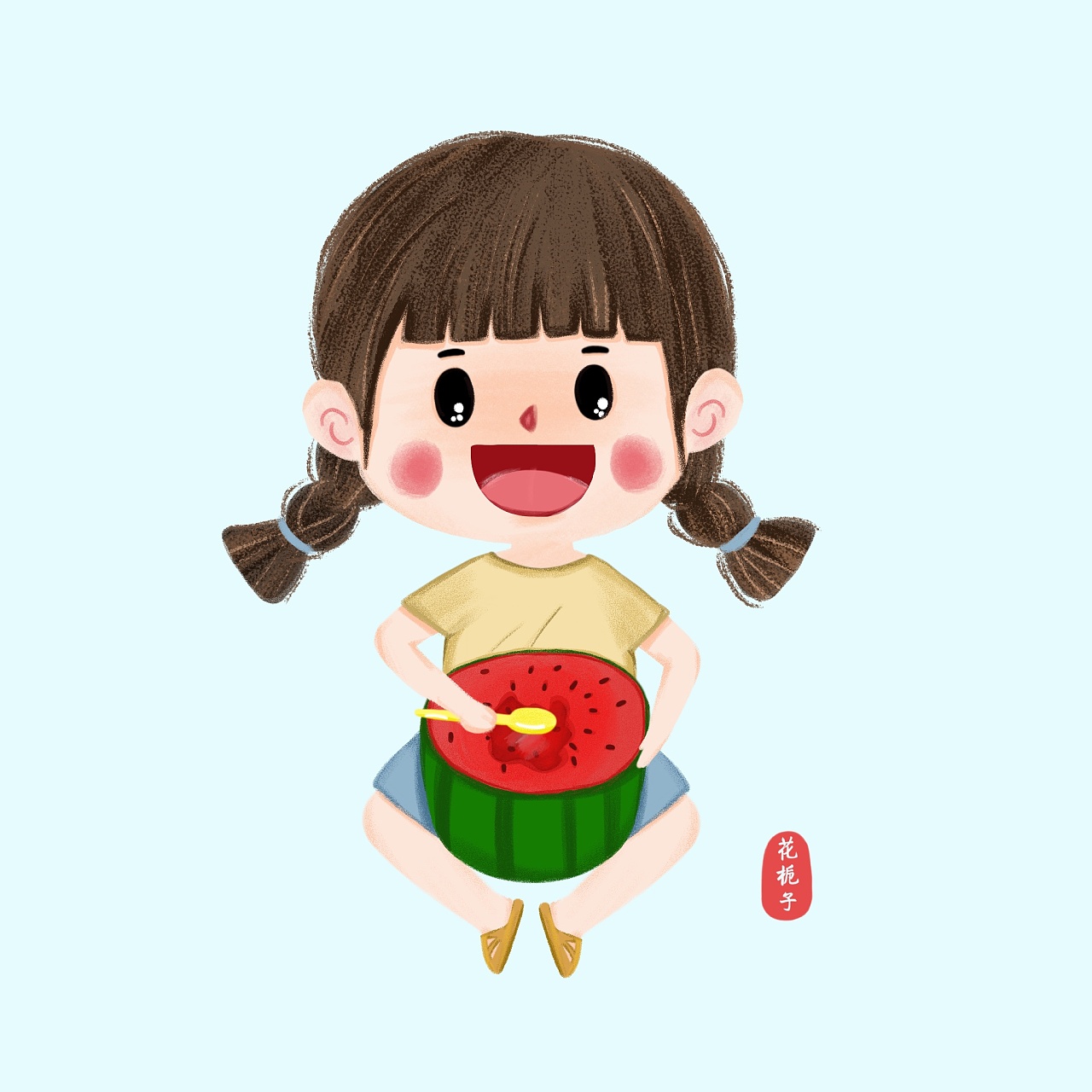 吃西瓜的女孩子