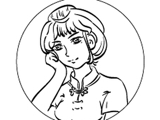 复古单色美女logo化妆品美容养生logo水墨优雅民国女性