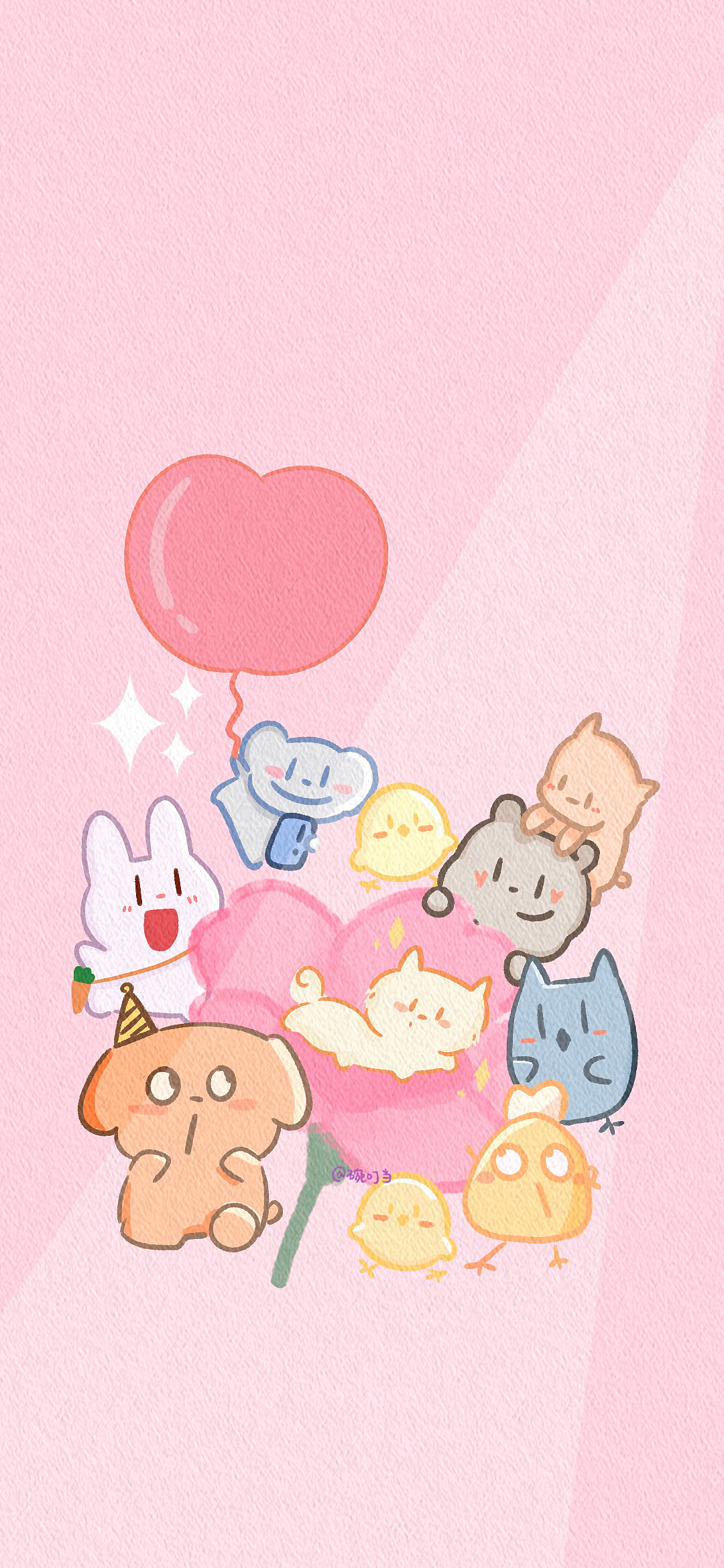 粉色系列插画^0