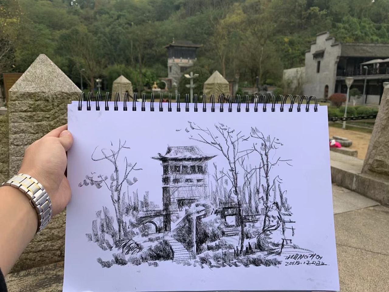 天朗气清园博园写生，记录即逝的2019（图ZMTkxMTMwNDY4） - 绘画 - 站酷设计师芥子绘原创素材 - 站酷ZCOOL