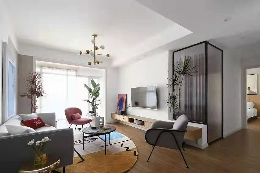 济南万泰装饰120平现代简约风格装修案例实景