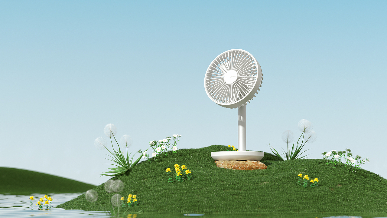 【产品渲染】几素丨挂脖/手持风扇 JISULIFE Ⅲ