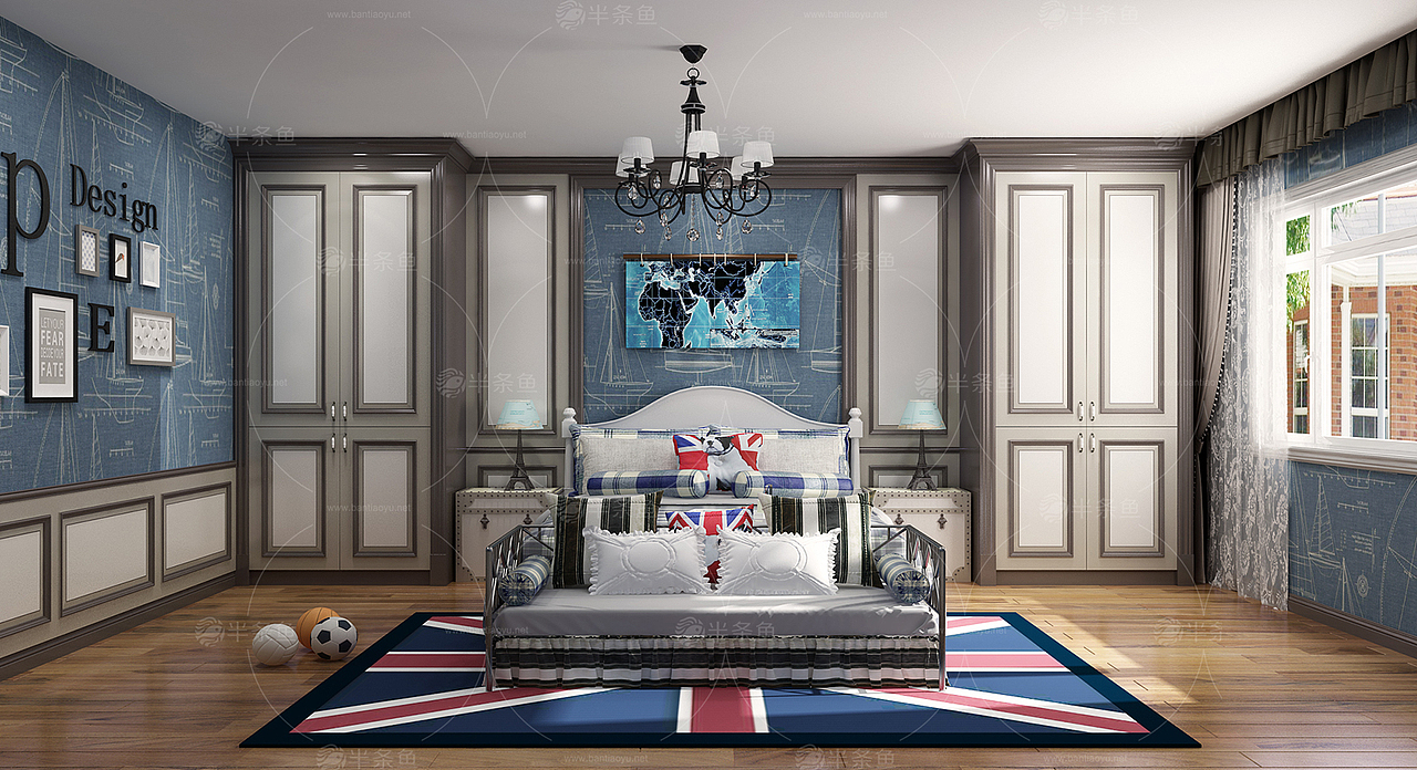 儿童房设计案例二（图ZMjEyMDM4Mzg0） - 家装设计 - 站酷设计师半条鱼设计1原创素材 - 站酷ZCOOL