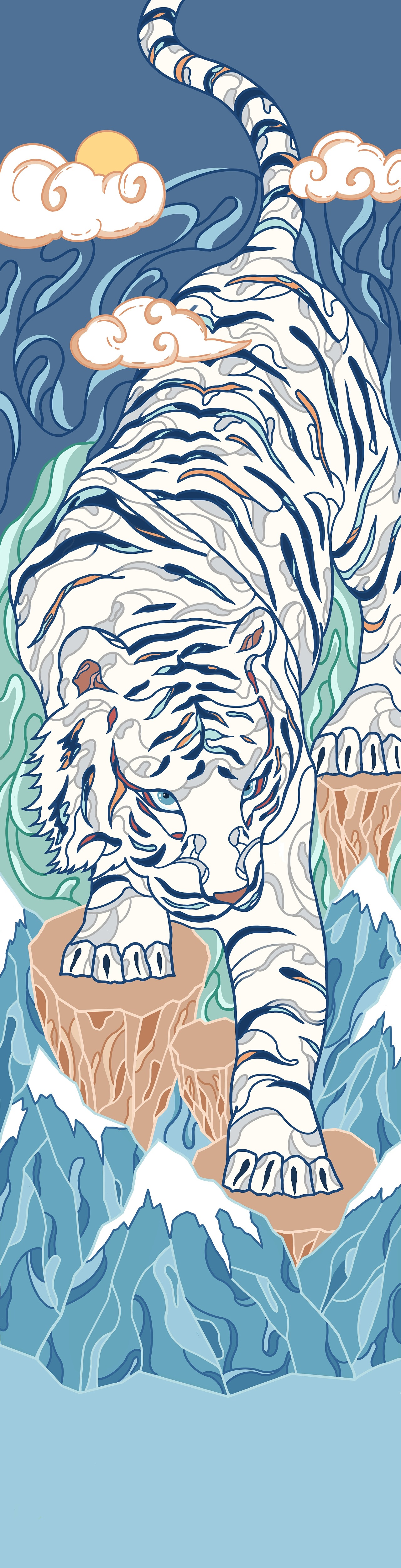 举报6分享原创作品插画创作习作线条风四大神兽古风滑板文创产品设计