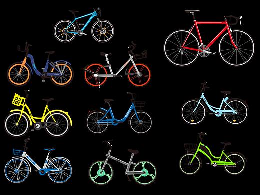 自行车插画素材/共享单车
