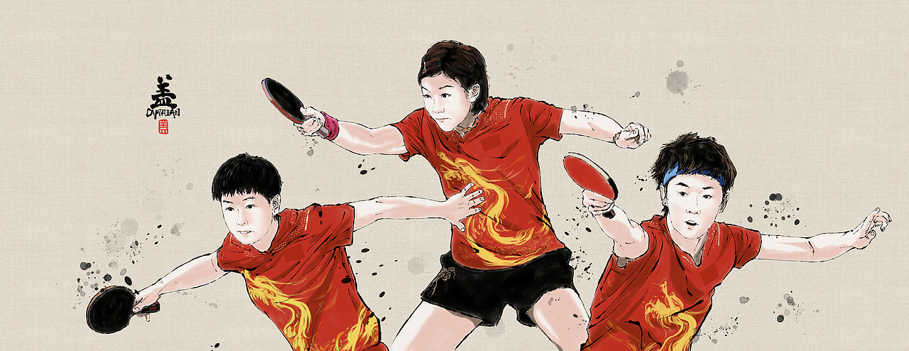 人民网｜中国军团奥运夺金水墨长图（图ZMjY1OTUzMjc2） - 商业插画 - 站酷设计师盖括原创素材 - 站酷ZCOOL