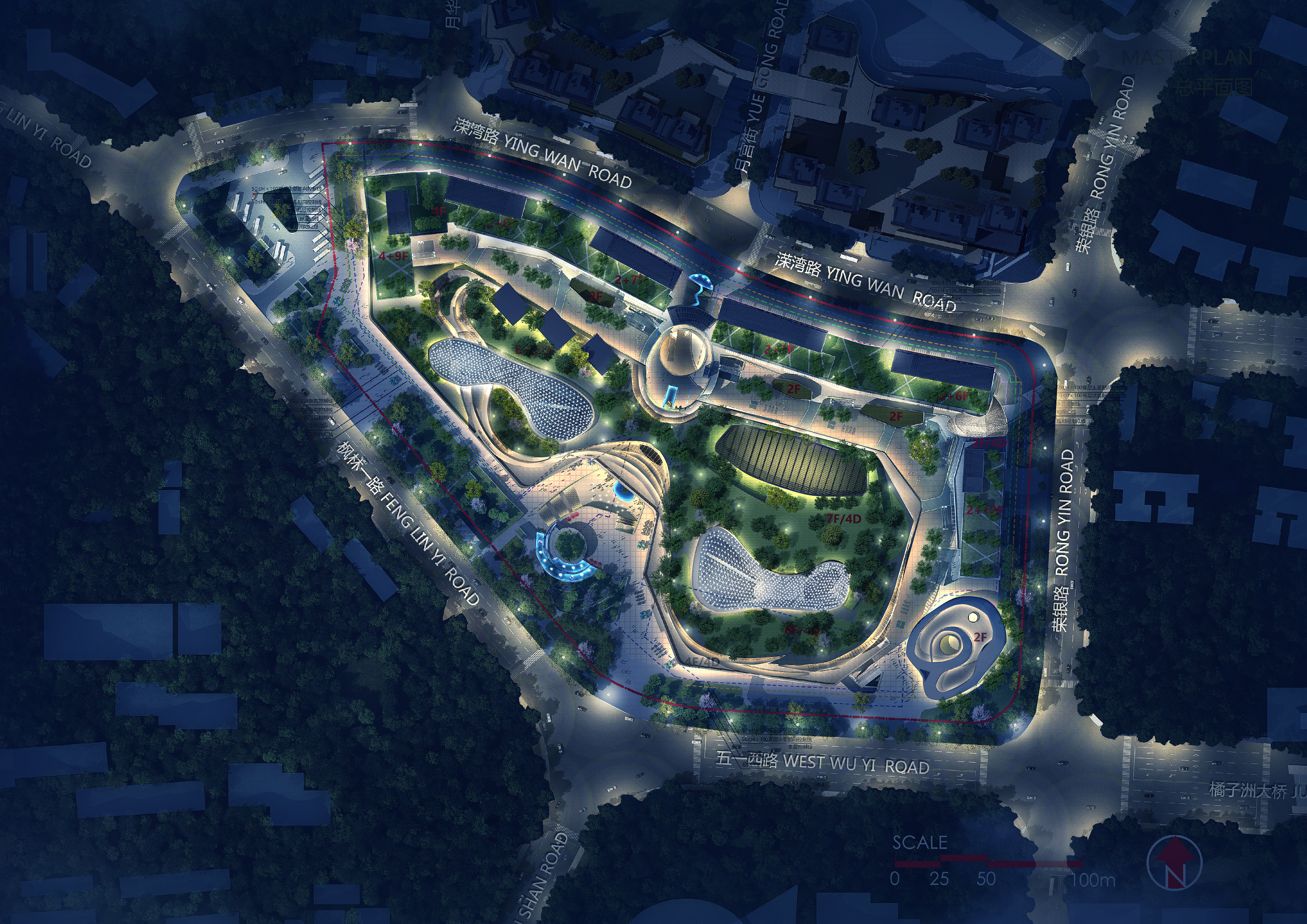 照明设计 夜景彩平图