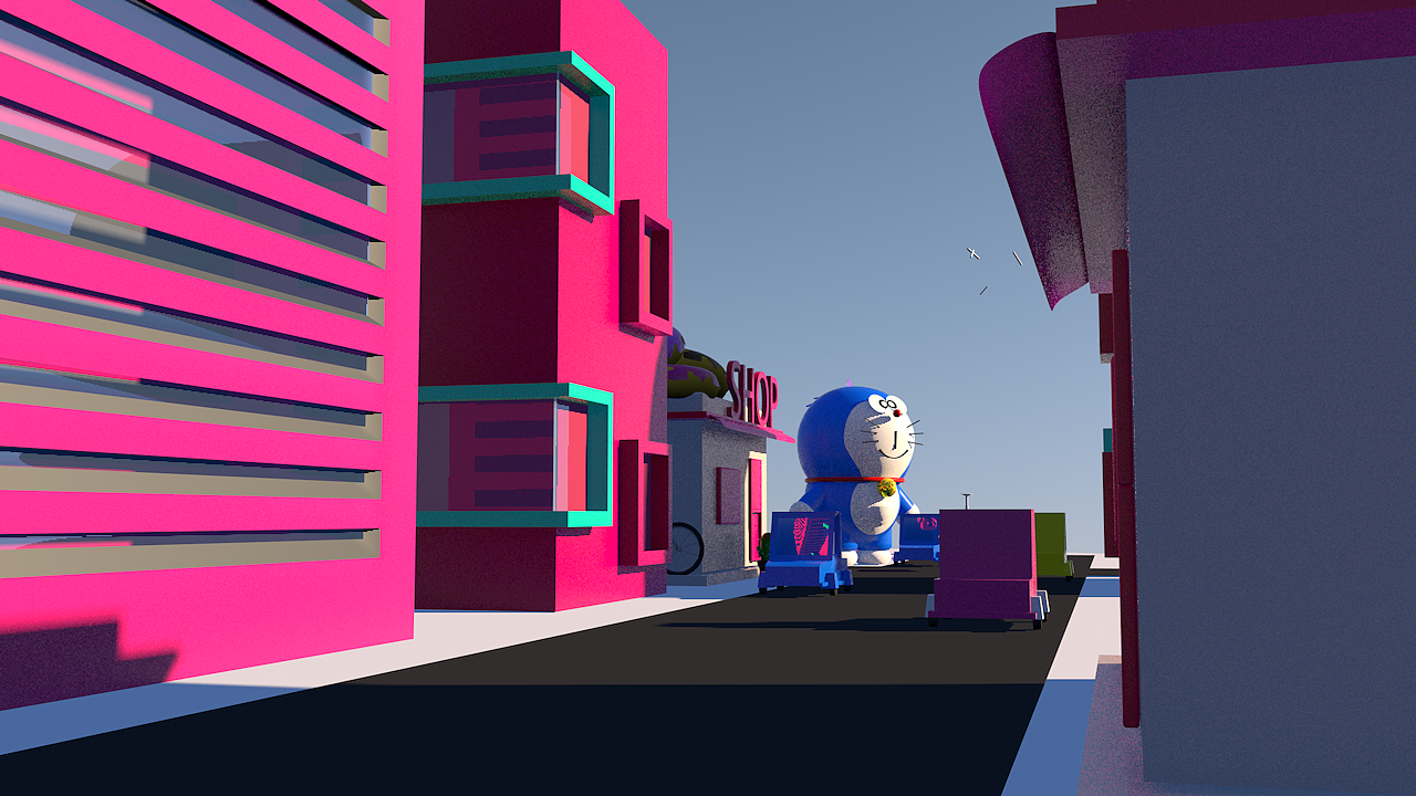 c4d建模练习哆啦a梦c4d建模|三维|场景|冷夜雨惊梦_原创作品-站酷