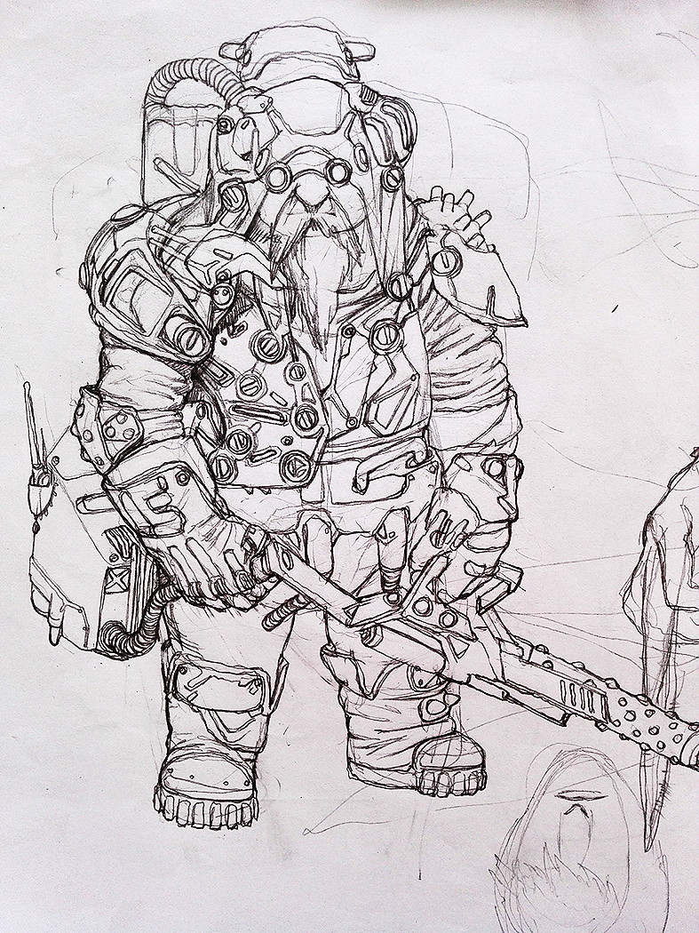 科幻手绘线稿|插画|创作习作|三33_原创作品-站酷zcool