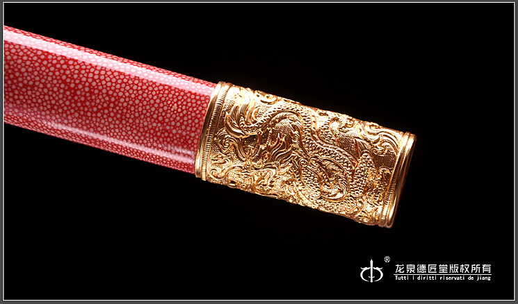 龙泉刀剑-匠益环首刀|精炼羽毛钢(DJ-3333)