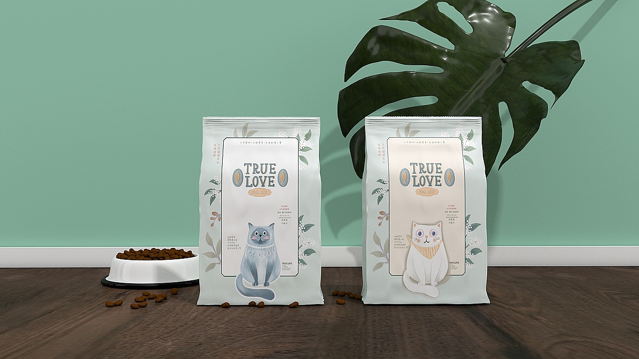 「 TRUE LOVE猫粮品牌」金质营养 · 承载全方位的呵护 ​​（图ZODE1MTkzNzY=） - 包装 - 站酷设计师你好大海品牌设计原创素材 - 站酷ZCOOL