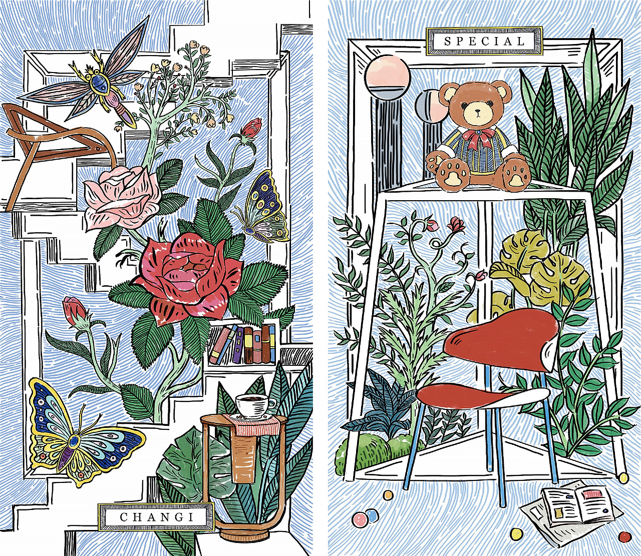 请大自然来做客（图ZMjM4NDAwOTc2） - 商业插画 - 站酷设计师Aloe阿噜原创素材 - 站酷ZCOOL