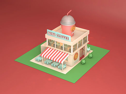 C4D练习——MINI COFFEE（个人主页-ZMjQwNjc1NTI=） - 其他三维 - 站酷设计师VEAO原创素材 - 站酷ZCOOL