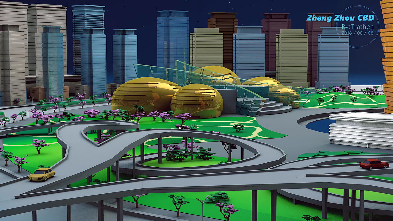 C4D练习 郑州CBD商务内环.大玉米（图ZMjM5ODkyMDk2） - 场景 - 站酷设计师追盛原创素材 - 站酷ZCOOL