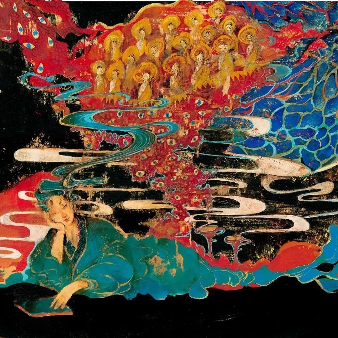 张渔用水墨工笔 岩彩壁画的效果,去雕琢片头设计,惊艳的仙魔妖道,旋转