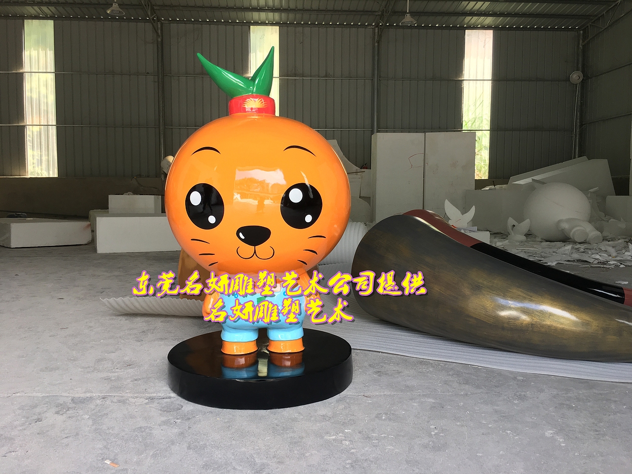 柑桔橘子宝宝雕塑玻璃钢蜜桔卡通公仔主题小品可别错过