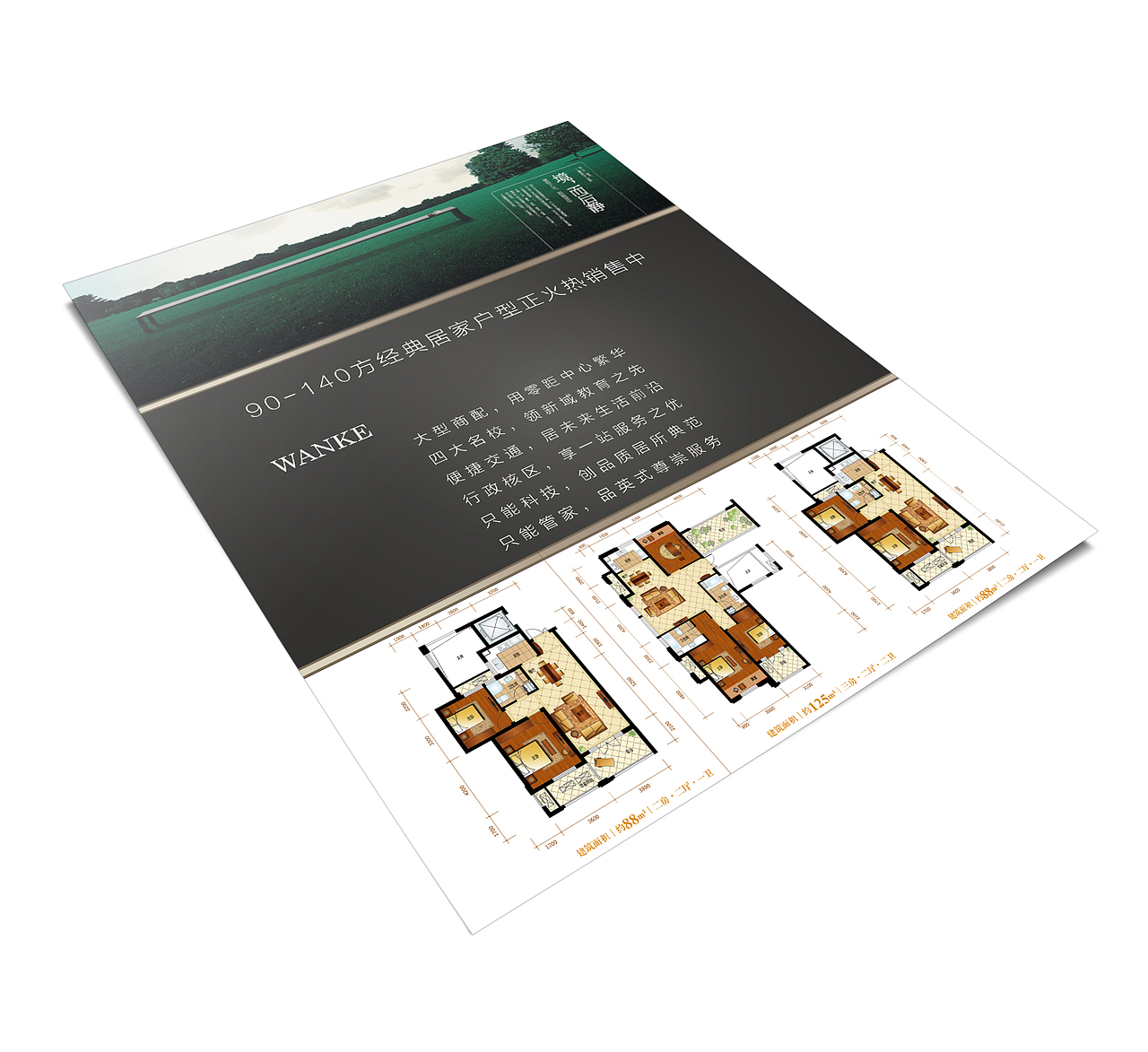 dm单页设计/万科房地产dm单页设计