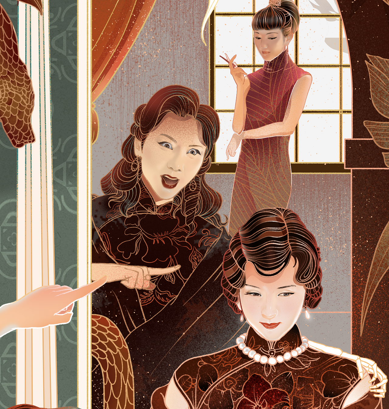 纸醉金迷-插画海报设计