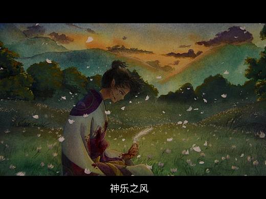 【不透明水彩】《犬夜叉-神乐之死》（个人主页-ZMjk5ODkzOTI=） - 创作习作 - 站酷设计师树龙和他的猫原创素材 - 站酷ZCOOL