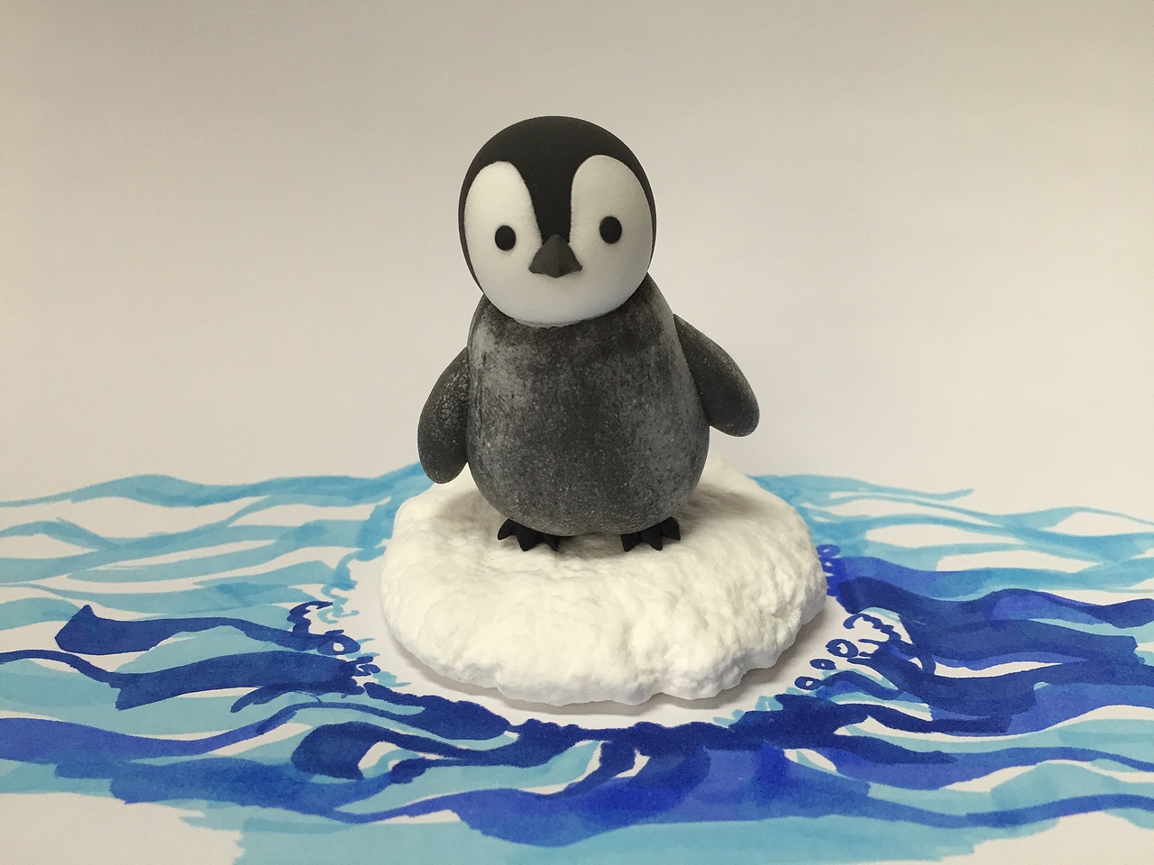 "叉烧凡仔超轻粘土教程"之"极地好朋友小帝企鹅"